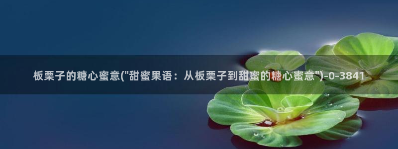 糖心vlog进入：板栗子的糖心蜜意(\